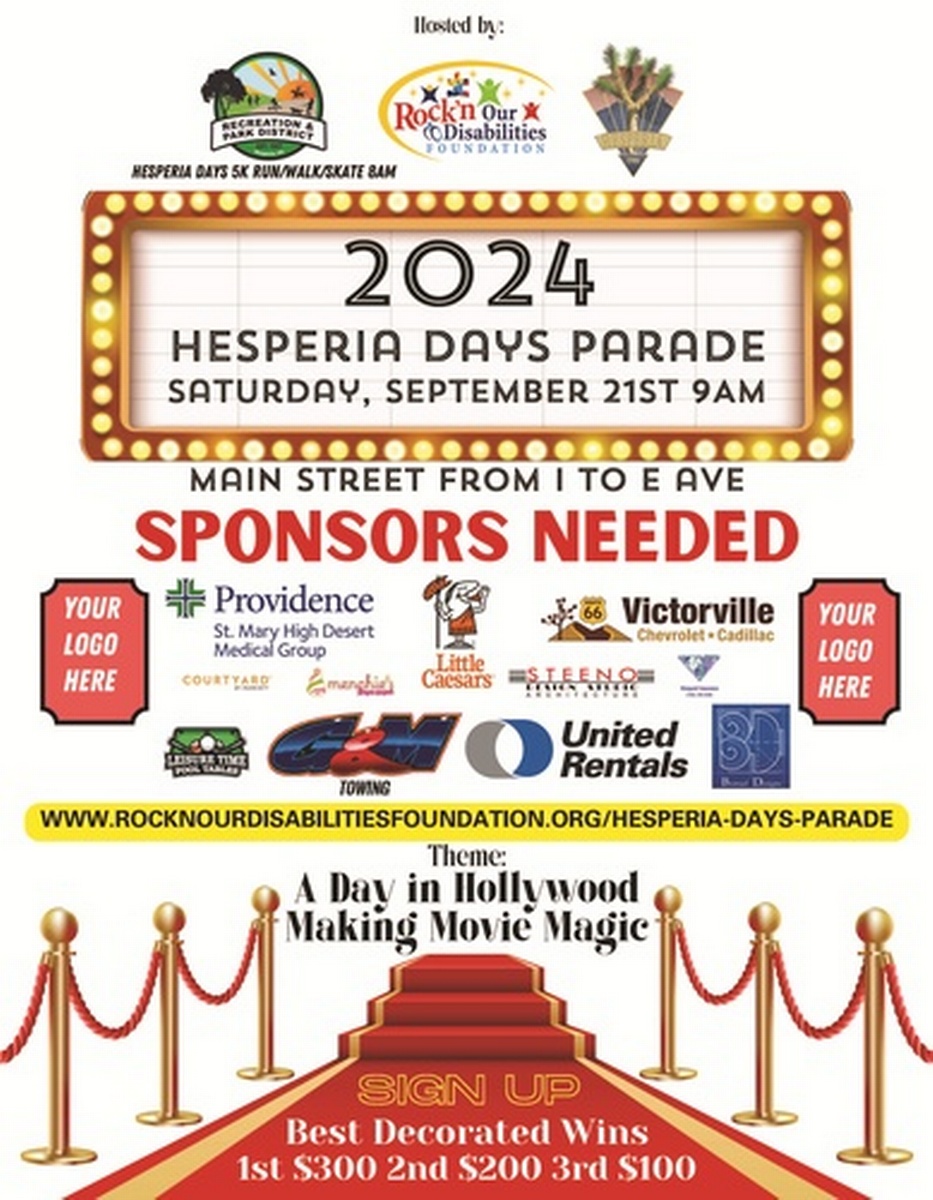 2024 HESPERIA DAYS PARADE A Day in Hollywood Making Movie Magic Sep